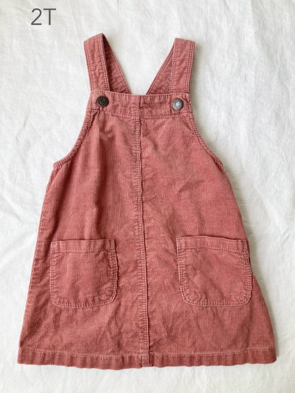 🪴5/$30 Old Navy 2T Toddler Pink Corduroy Overall Dress Fall Cottagecore Girl